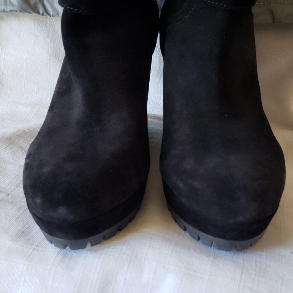 Prada Authentic Suede Black Wedge Boots 39.5EU=9.5 - Picture 16 of 16